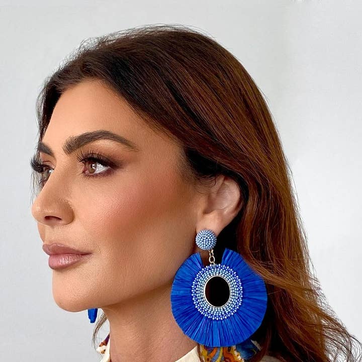 AXESSI - Wholesale Dangle earrings - Paros Blue Statement Earrings1