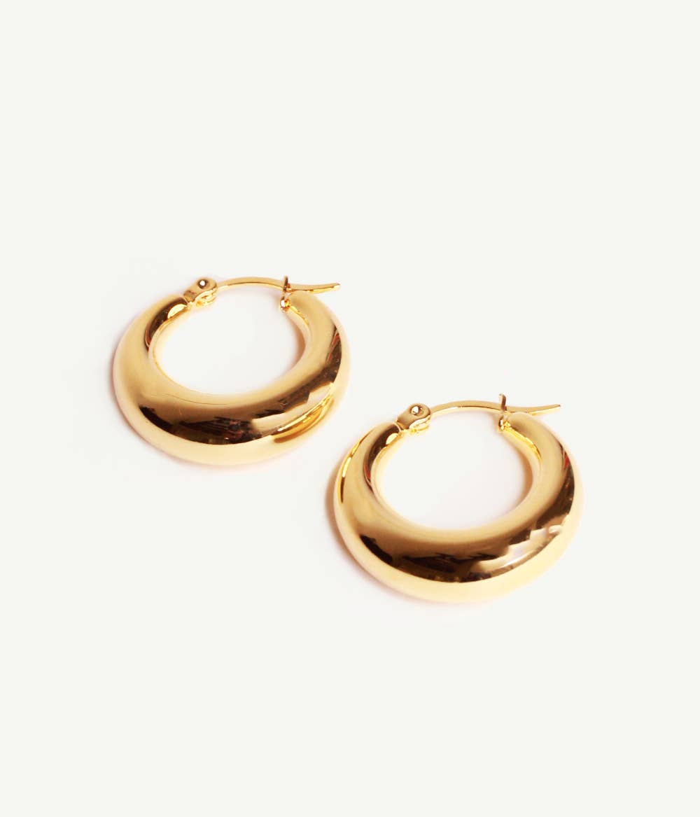 Caprice Paris - Wholesale Hoop Earrings - Junon Gold Small Hoops | Handmade jewelry in France1