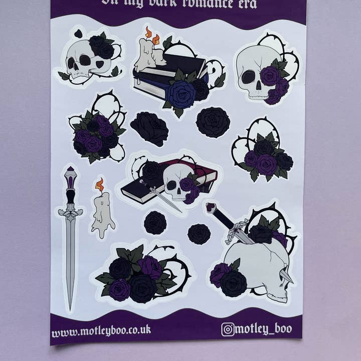 Motleyboo - Wholesale Sticker - In my dark romance era sticker sheet, bookish stickers7
