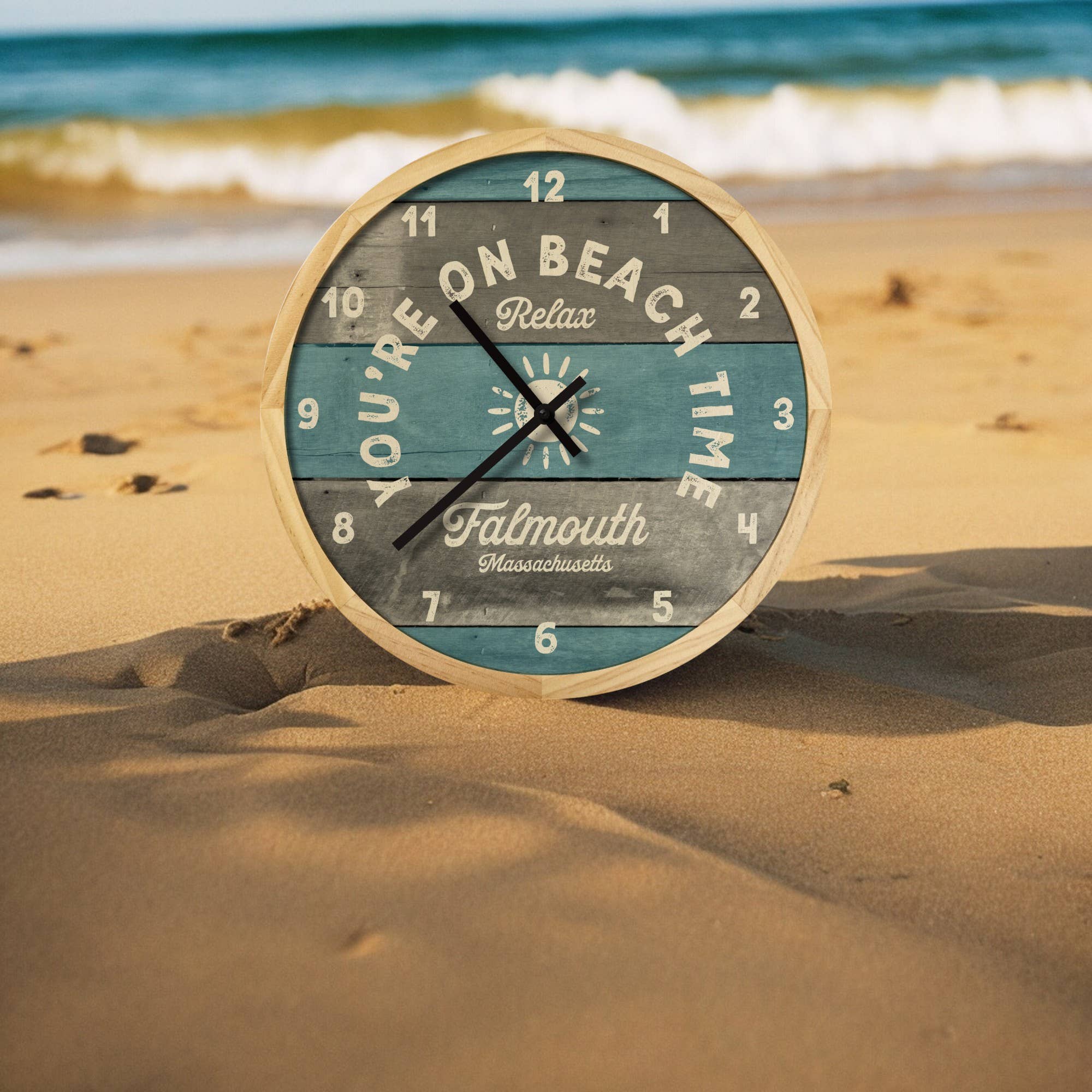 Local Time Clock Co. - Wholesale Wall Clock - Personalized Beach Time Wall Clock - 12" Diameter9