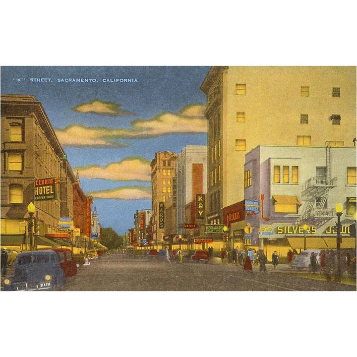 Greeting Card CA-661 K Street, Sacramento for wholesale by Found Image Press