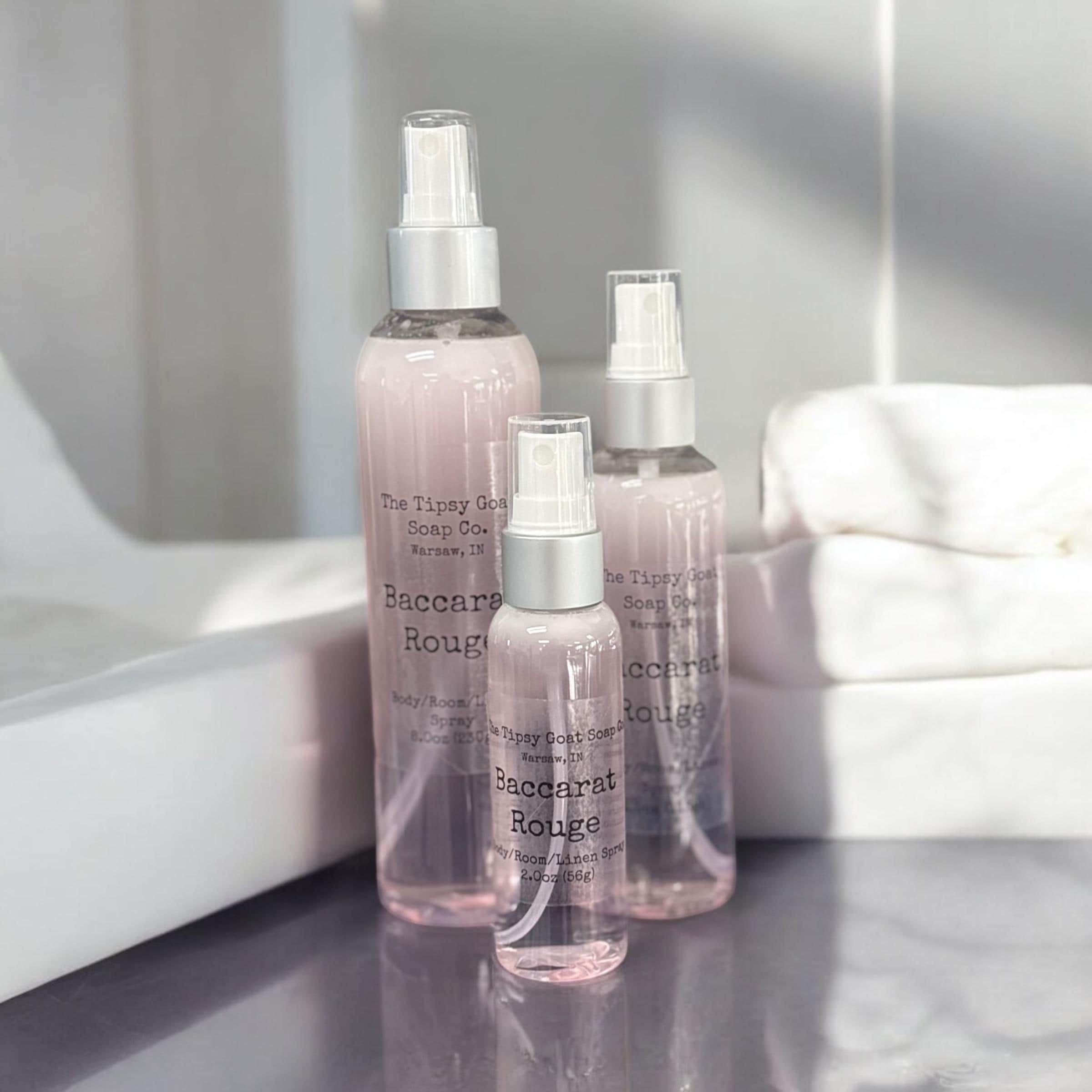 The Tipsy Goat Soap Company - Vente Vaporisateurs d'ambiance et de linge - Spray pour le corps/la chambre/le linge Baccarat Rouge0