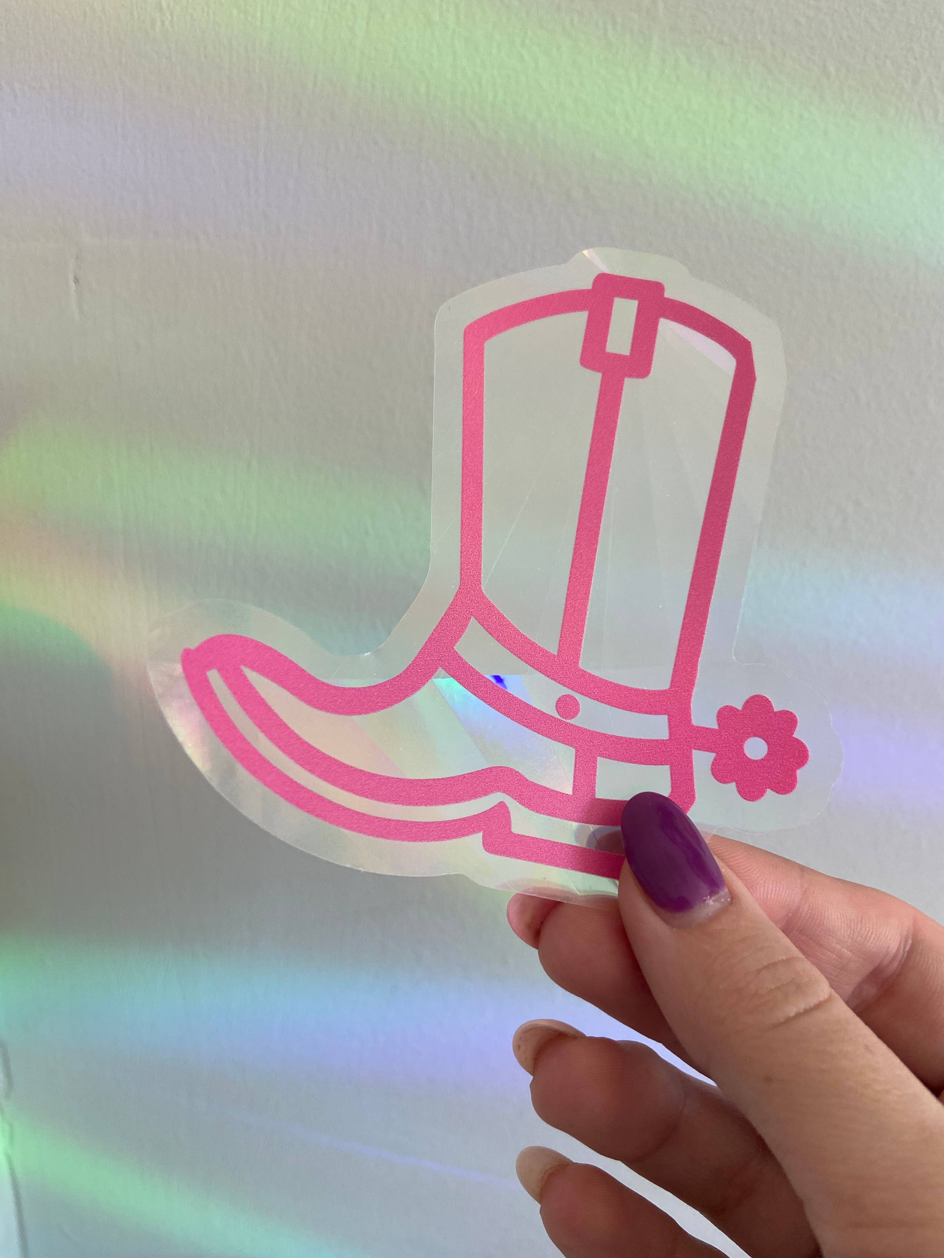 Alex Daley Designs - Wholesale Suncatcher - Cowboy Boot Rainbow Maker Sticker, Window Cling Suncatcher1