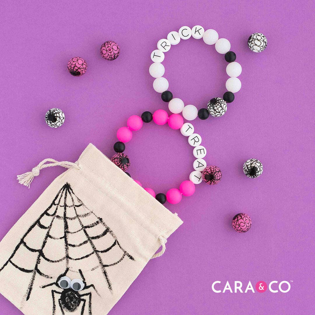 Cara & Co Silicone Craft Supply - Wholesale Beads - 15mm Round Spider Glow-in-the-Dark Silicone Print Beads2