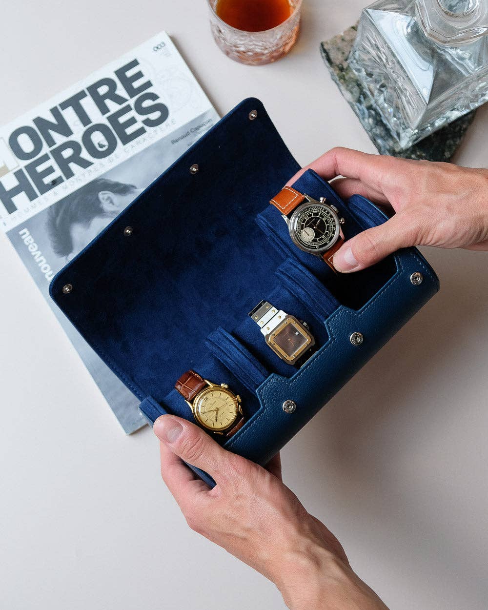 Maison Scarlett - Wholesale Jewelry Box/Organizer - James 3-slots PU leather watch box1