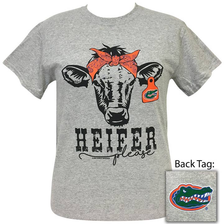 Heifer Please Florida Sports Grey SS for wholesale by Girlie Girl Originals