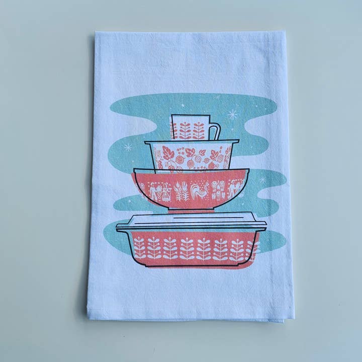 JoRetro - Wholesale Tea Towel - Pyrex Tea Towel Bundle - One of Each Design - Quantity 8