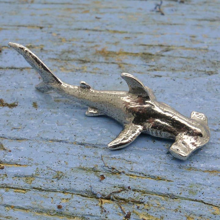 Hammerhead Shark Pewter Figurine (smaller) Hand Cast by Will for wholesale by William Sturt Fine Pewter