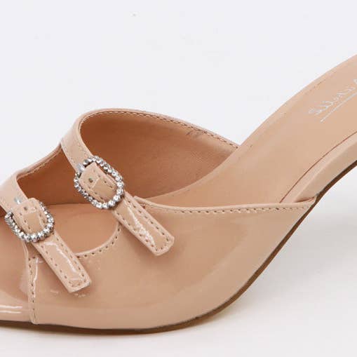 Mars Sky Shoes Wholesale - Wholesale Sandals - Women's - Anne Michelle Women Kitten Heel Pointed Toe Buckle Sandals