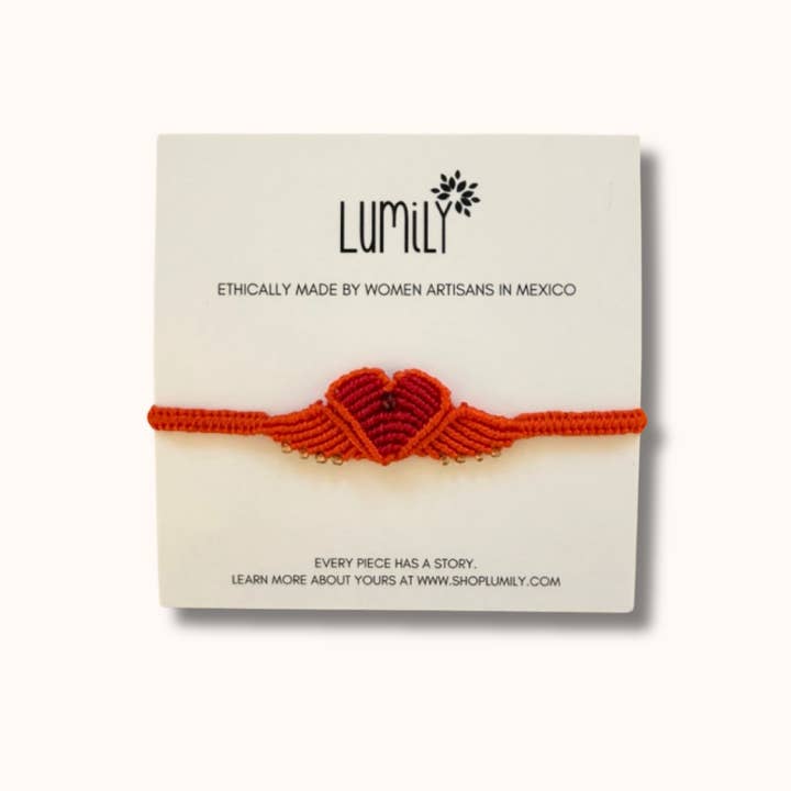 Lumily - Wholesale Woven/Braided Bracelet - Macrame Woven Heart Wings Pull String Bracelet - Mexico9