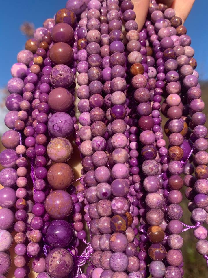 Phosphosiderite beads between 4 and 12 mm PU for wholesale by A l'or gemmes