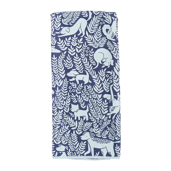Once Again Home Co. - Wholesale Tea Towel - Anywhere Towel Reversible - Nuthatch Dog Park