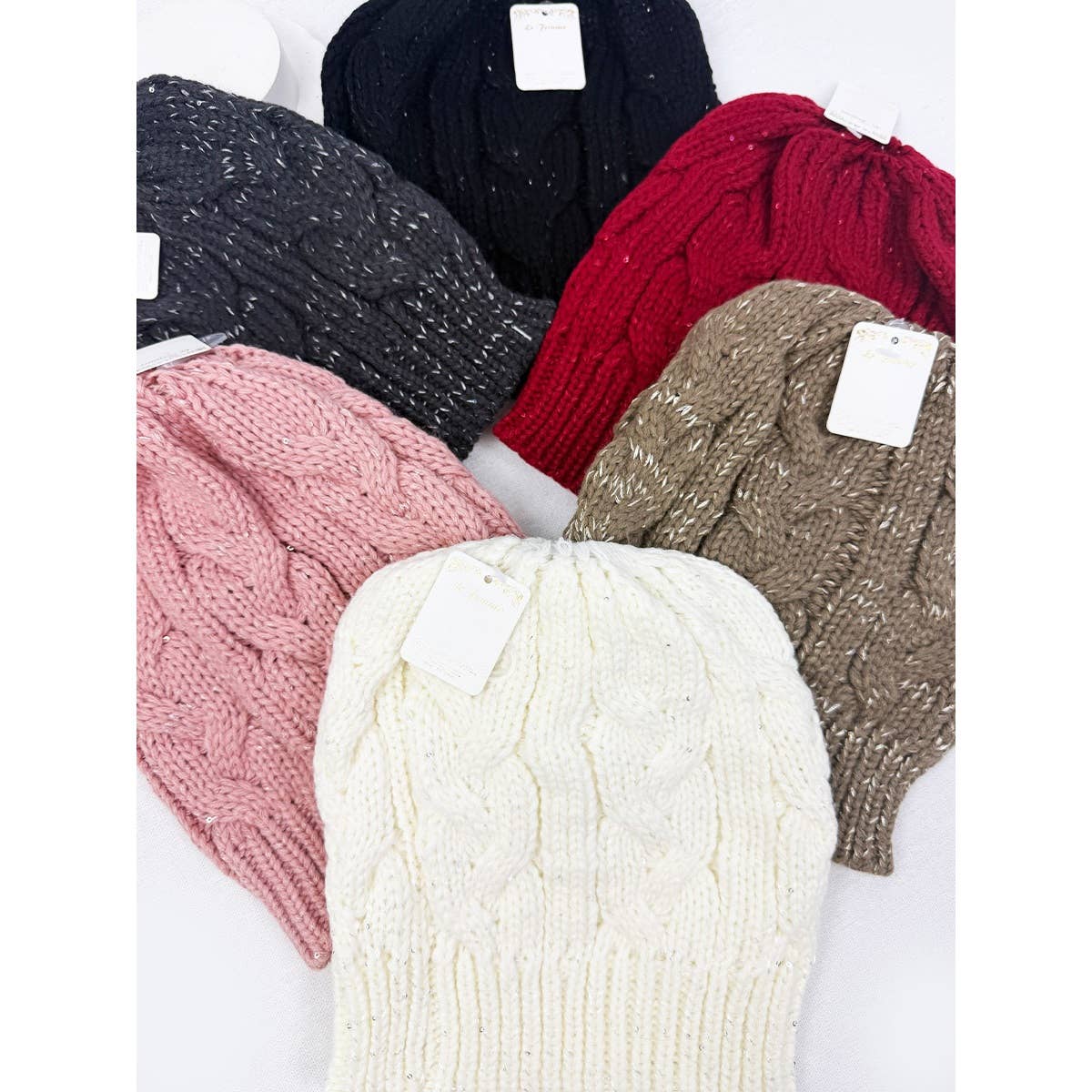 MIX COLOR Messy Bun Ponytail Beanie for wholesale on Faire4