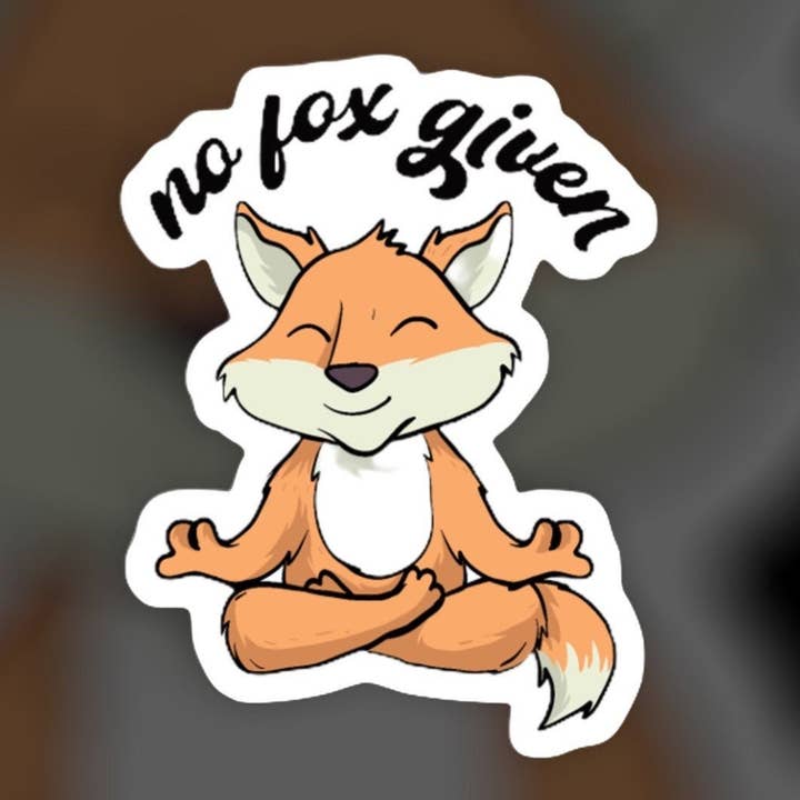 Ingen Fox Given Sticker | Funny Fox Sticker Pack | Ordspil klistermærker | Computer klistermærker | Mindfulness gave for engroshandel hos WritingLoveShop