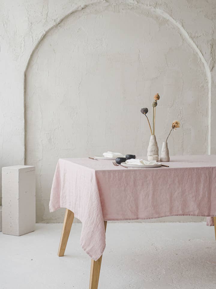 Romantic Washed Linen Tablecloth Various Sizes, Linen Decor for wholesale by Epic Linen