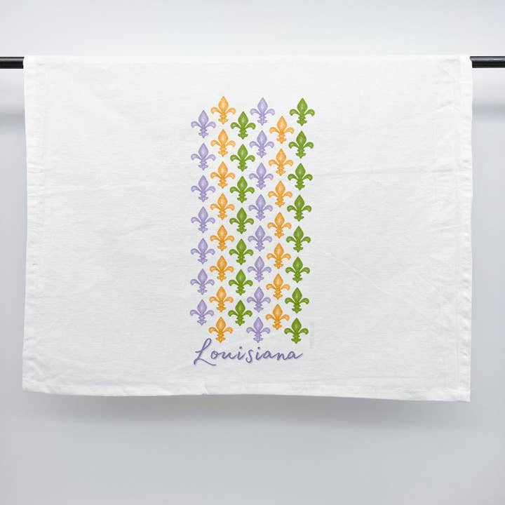 Mardi Gras Fleur De Lis Louisiana Towel - New Orleans Towel for wholesale by Home Malone