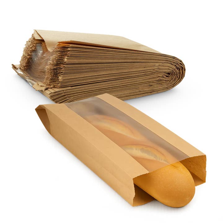 MT Products Brown Paper Bread Bags with Window for wholesale by MT Products