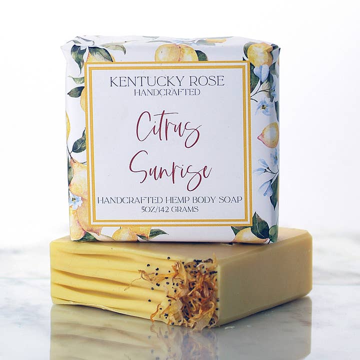 Citrus Sunrise Hemp Body Soap for wholesale by Kentucky Rose Handcrafted