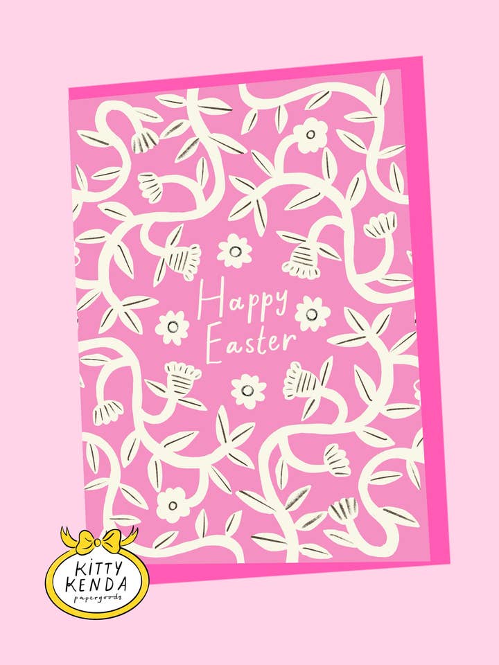 Lente Rand Pasen Wenskaart voor wholesale door Kitty Kenda Papergoods