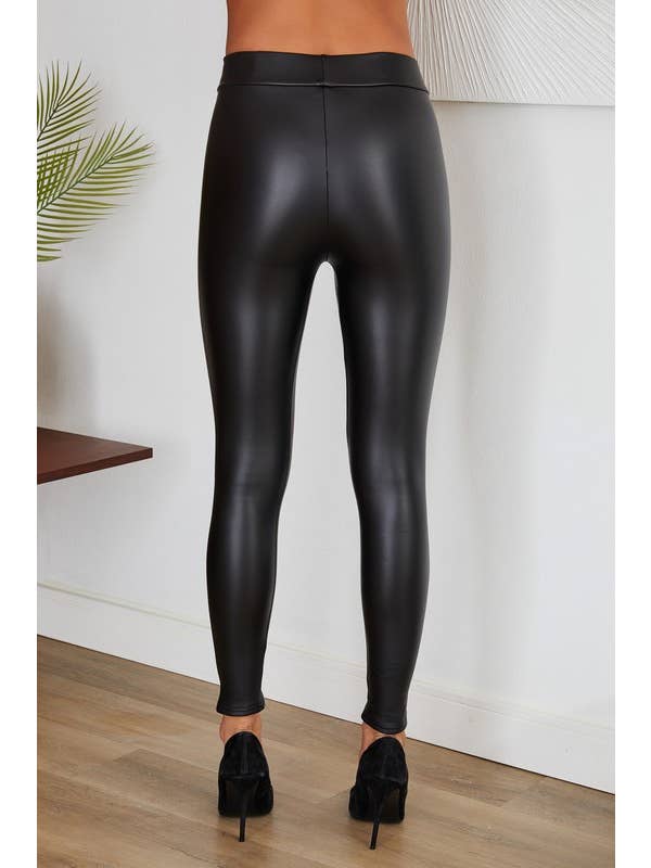 VENTI6 - Wholesale Fashion Leggings - Women's - PU COATED LEGGINGS (50228-PU)7