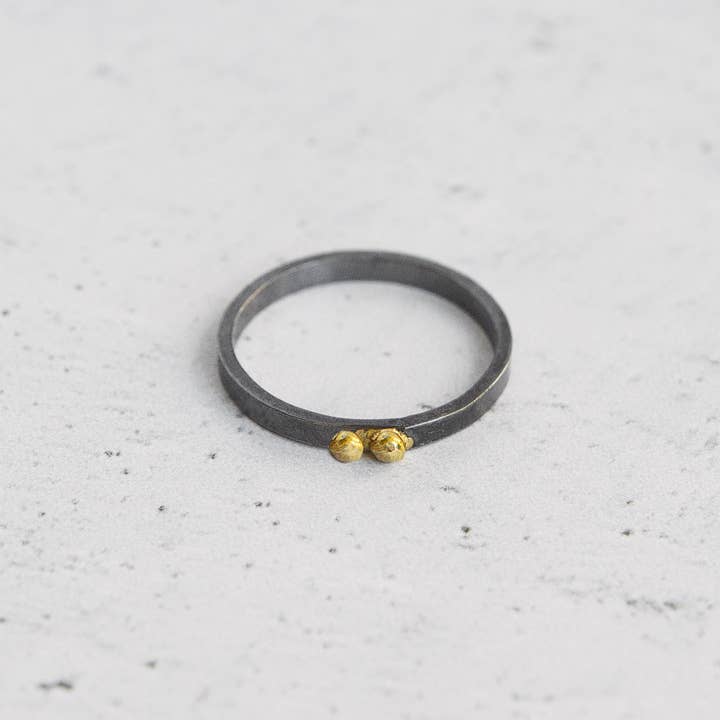Dual Dot Eclipse Ring for wholesale by Stórica Studio (Previously Silver + Salt)