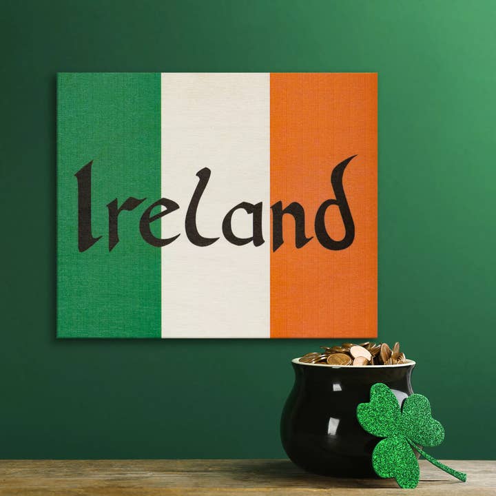 JennyGems - Vente Pancarte - Panneau en bois représentant le drapeau de l'Irlande, décor irlandais, jour de la Saint-Patrick5