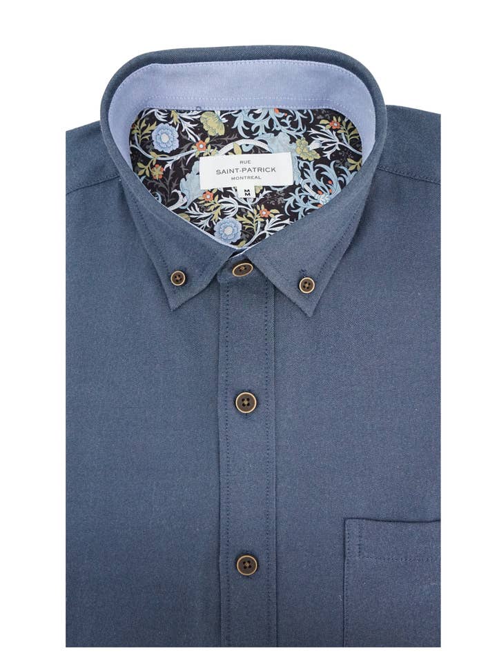 Chemise Oxford facile d'entretien Colbert en bleu airforce pour la vente par Rue Saint-Patrick
