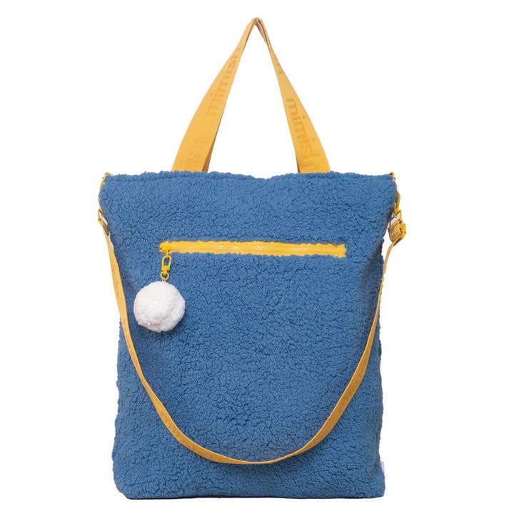 Snuggle Tote XL – The Oversized Sherpa Tote Bag for Sleepovers, Hudson Blue for wholesale by Mimish