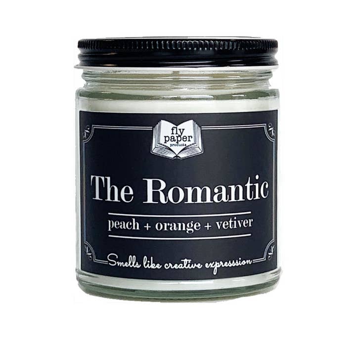 Candela in Vetro Romantica 9oz Pesca + Arancia + Vetiver per la vendita all'ingrosso da parte di Fly Paper Products