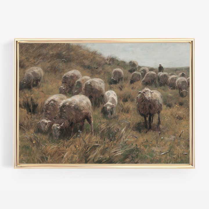 Vintage Flock of Sheep Wall Art Print | Easter Decor for wholesale by KIKIANDNIM