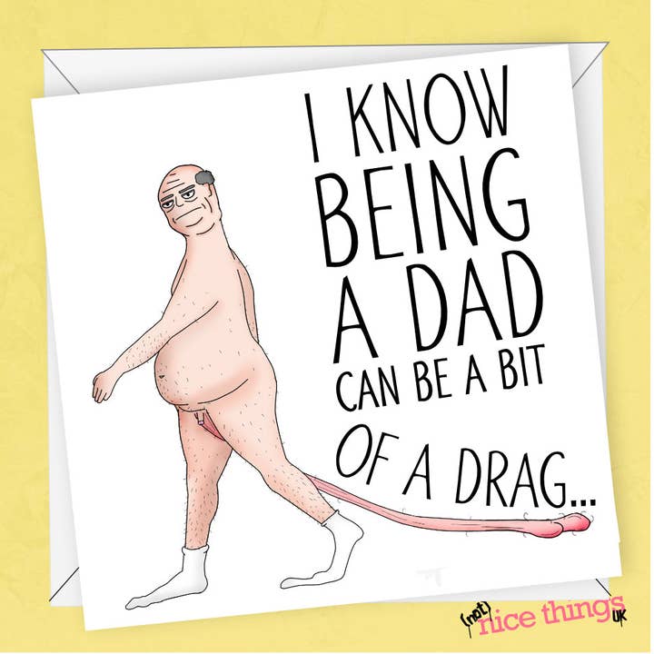 Biglietto per la festa del papà «What a Drag» | Biglietto divertente per papà per la vendita all'ingrosso da parte di NotNiceThings