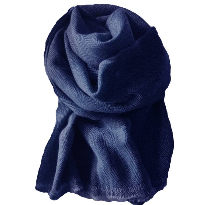 PRATI - Wholesale Scarf - Women's - Herringbone scarf with short fringe brown2