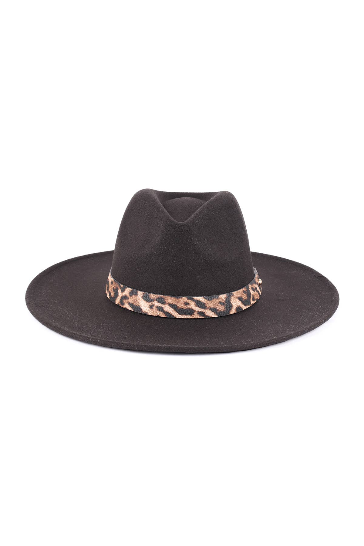 MYS Wholesale Inc - Vente Chapeau en feutre - femme - Chapeau à bord tendance en feutre avec accent léopard15