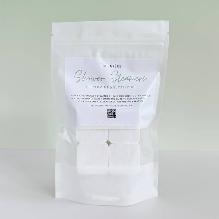 Mini Peppermint & Eucalyptus Shower Steamers for wholesale by LULUMIÈRE