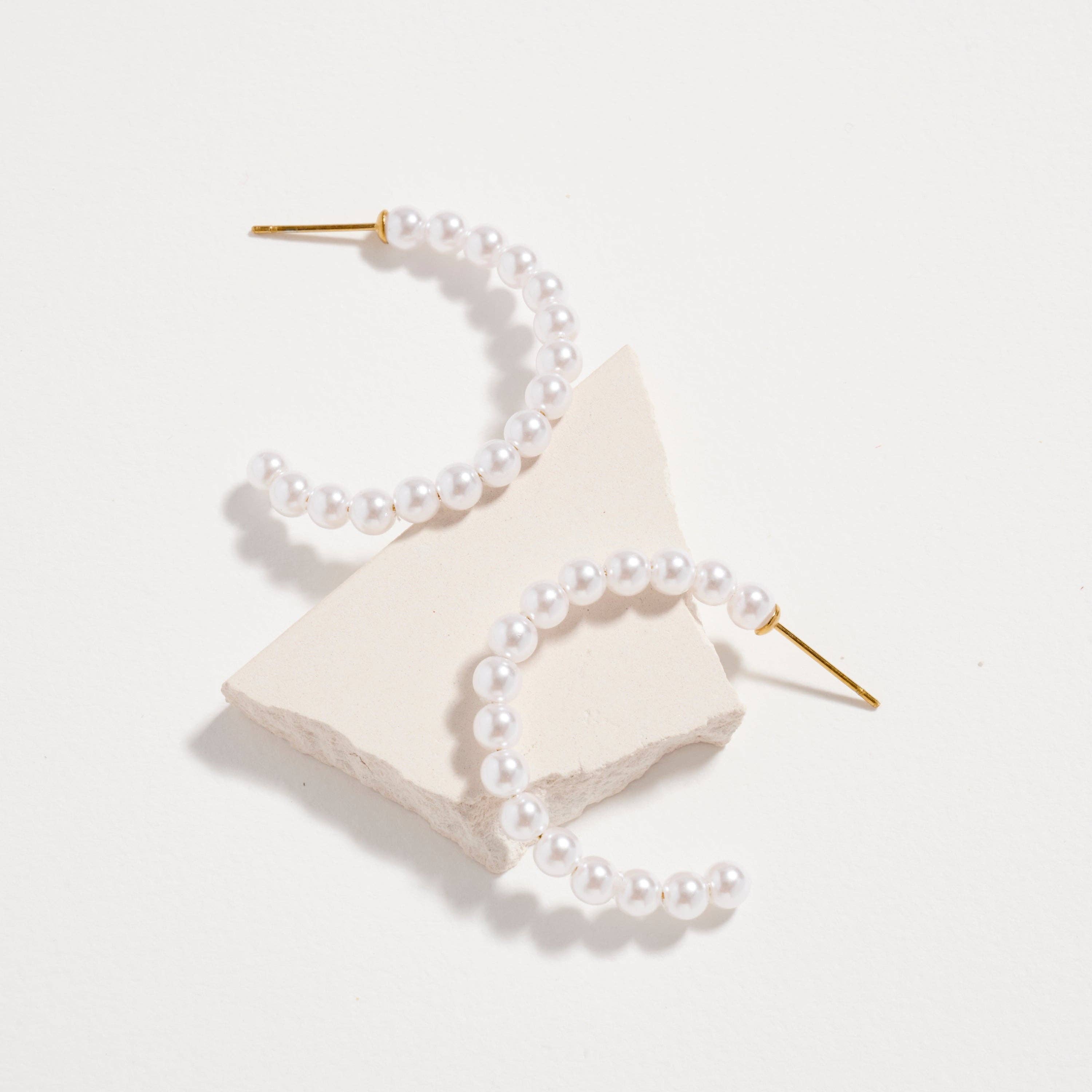 Frem - Wholesale Hoop Earrings - Stainless Steel Pearl Hoop Earrings – Hypoallergenic & Tarnish Free10