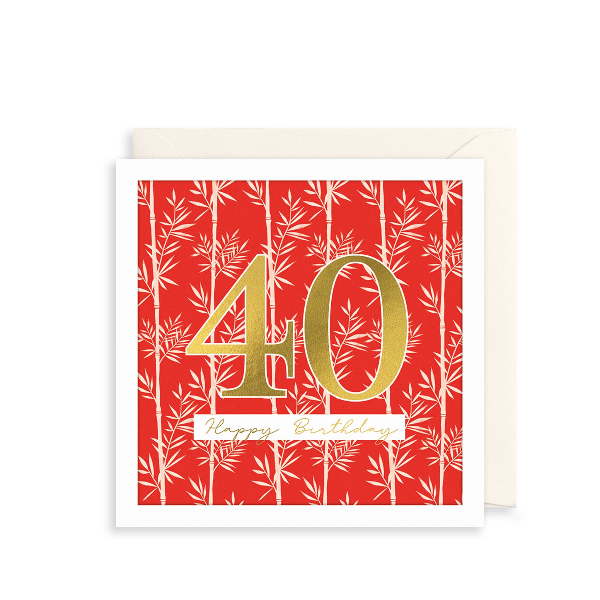 The Art File - Wholesale Birthday Card - 40th Birthday Card - Red Bamboo0