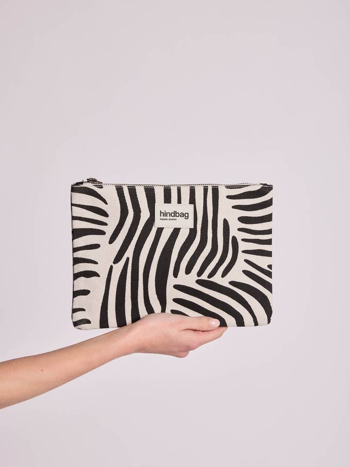 Pochette Ema Zèbre écru pour la vente par Hindbag