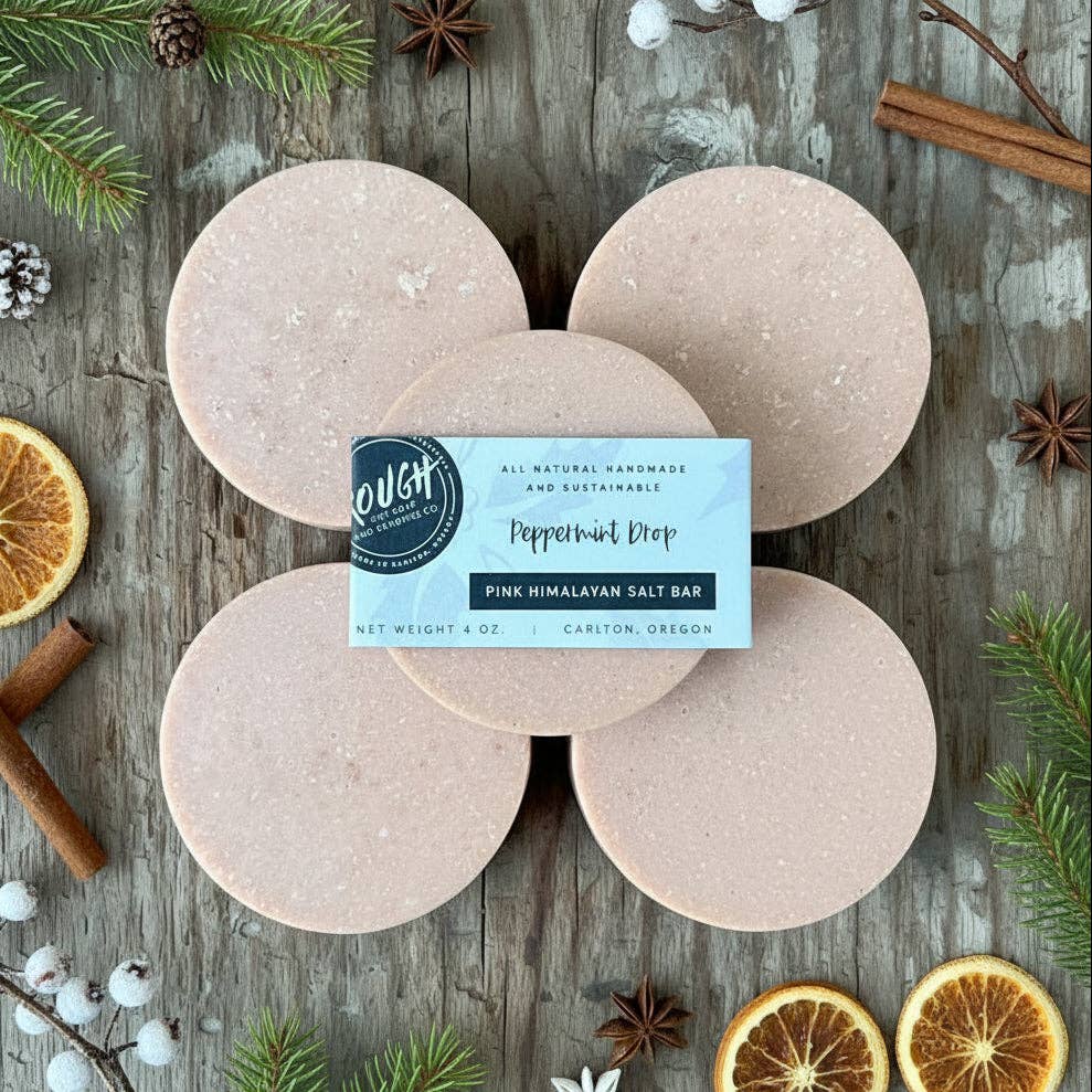 Rough Cut Soap and Sundries - Wholesale Bar Soap - Peppermint Drop Pink Himalayan Salt Bar