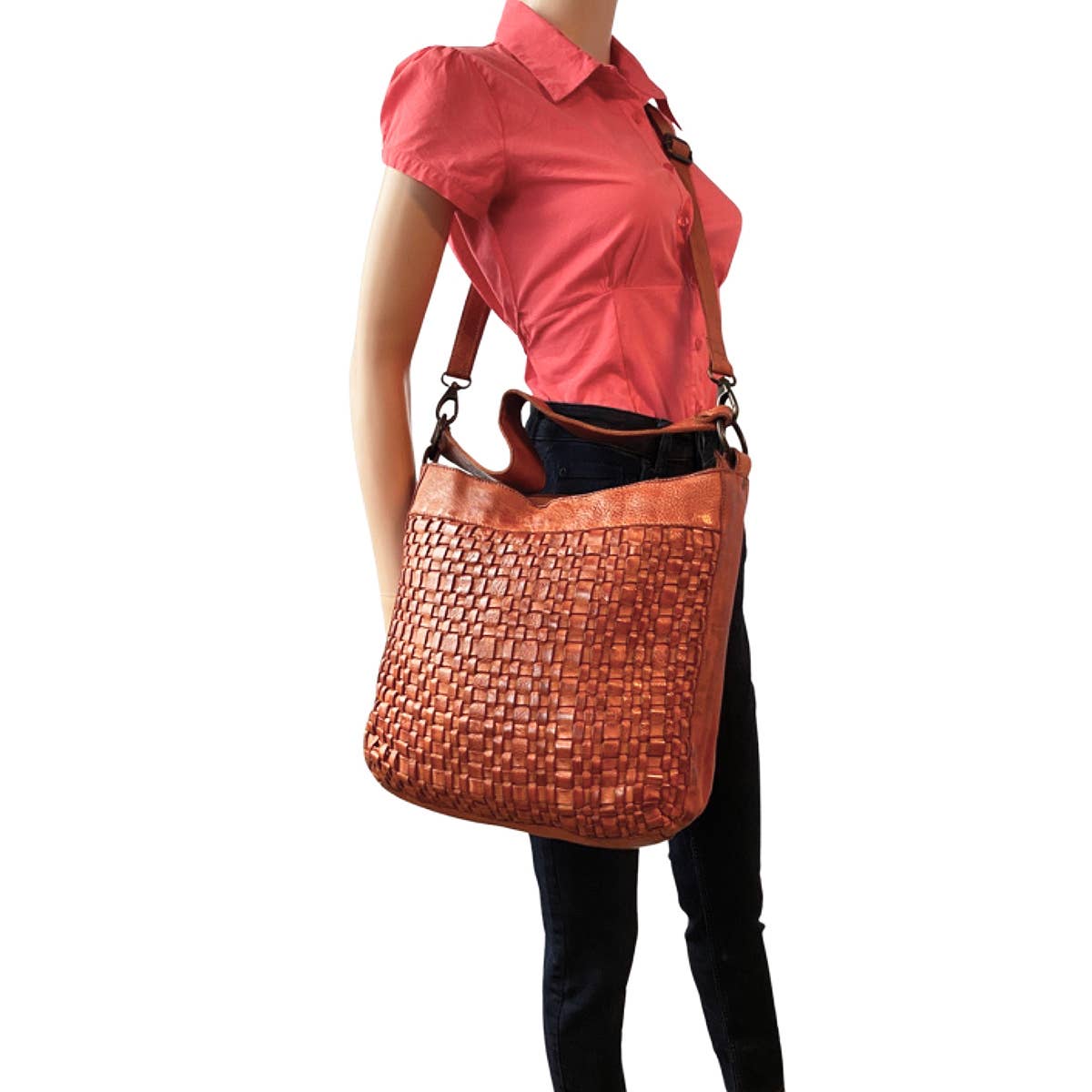 Arrigo - Wholesale Shoulder Bag - Women's - Arrigo Leather Shoulder Bag Made Of Supple Braided Leather6