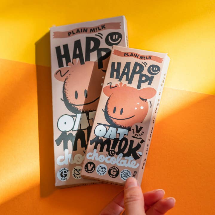 Happi – Barra de chocolate por atacado – Barra de Leite Simples, Aveia Happi M! Lk Chocolate, 80g1