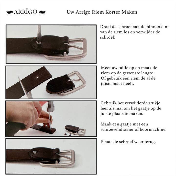 Arrigo – wholesale Bälte - Unisex – Läderbälte Svart - 4,5 cm bred - Svart Bälte Läder