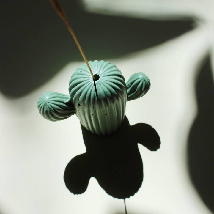 Sage Cactus Charm Incense Stick Holder for wholesale on Faire3