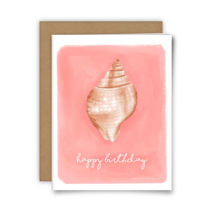 Nutmeg Sea Shell Birthday Card for wholesale by 25 Sweetpeas