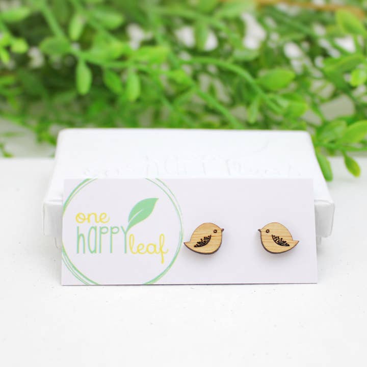 Chubby Birds Stud Earrings for wholesale by One Happy Leaf