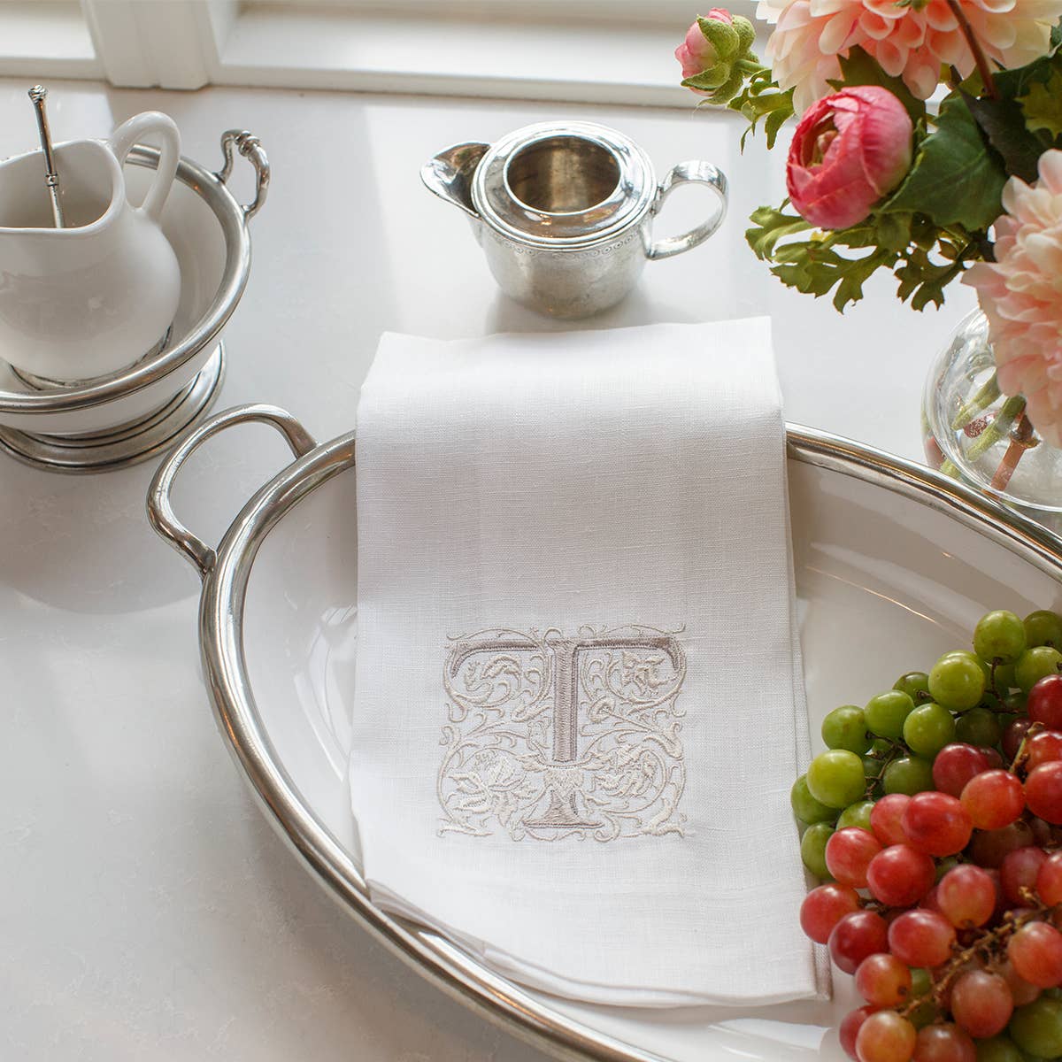 Arte Italica & Crown Linen Designs - Vendita all'ingrosso Vassoi da portata - Vassoio ovale con manici tosc4