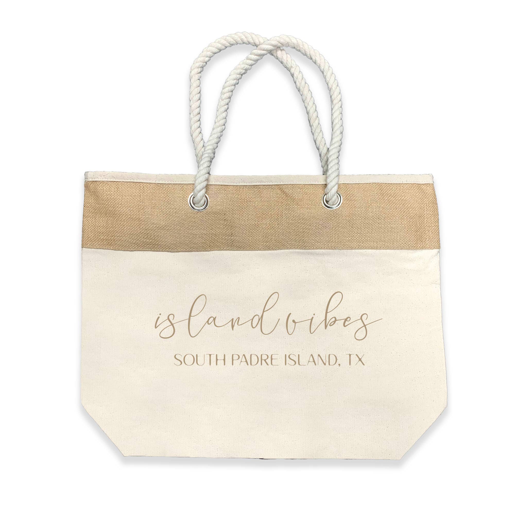 Sockprints - Wholesale Tote Bag - Unisex - Large Beach Tote with Jute Trim - Custom Vibes Design2