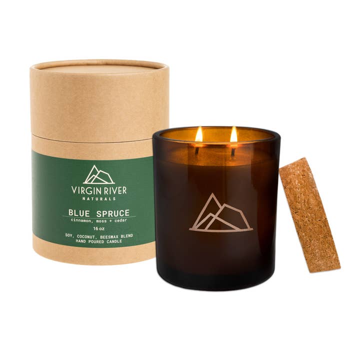 Vela en tarro de vidrio BLUE SPRUCE de 16 oz para venta al por mayor de Virgin River Naturals