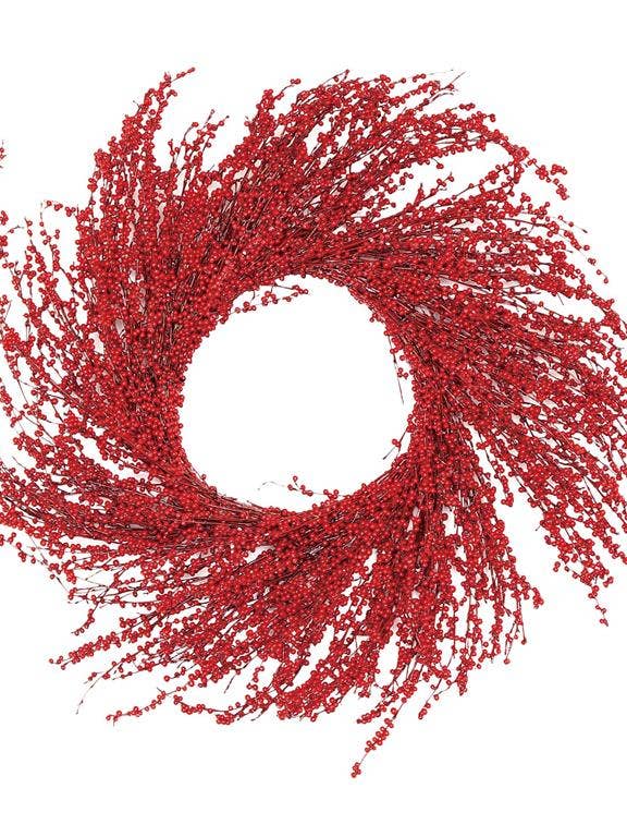Berry Wreath 28" Red for wholesale by Select Artificials, Inc.
