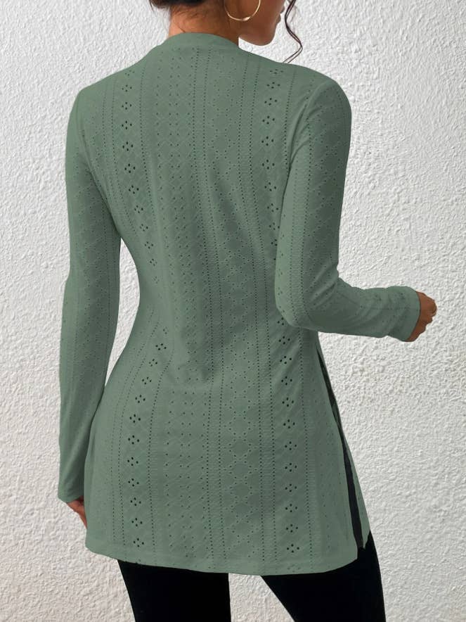 HIDDENBRAND - Wholesale Knit Top - Women's - Solid color jacquard fashion casual undershirt8