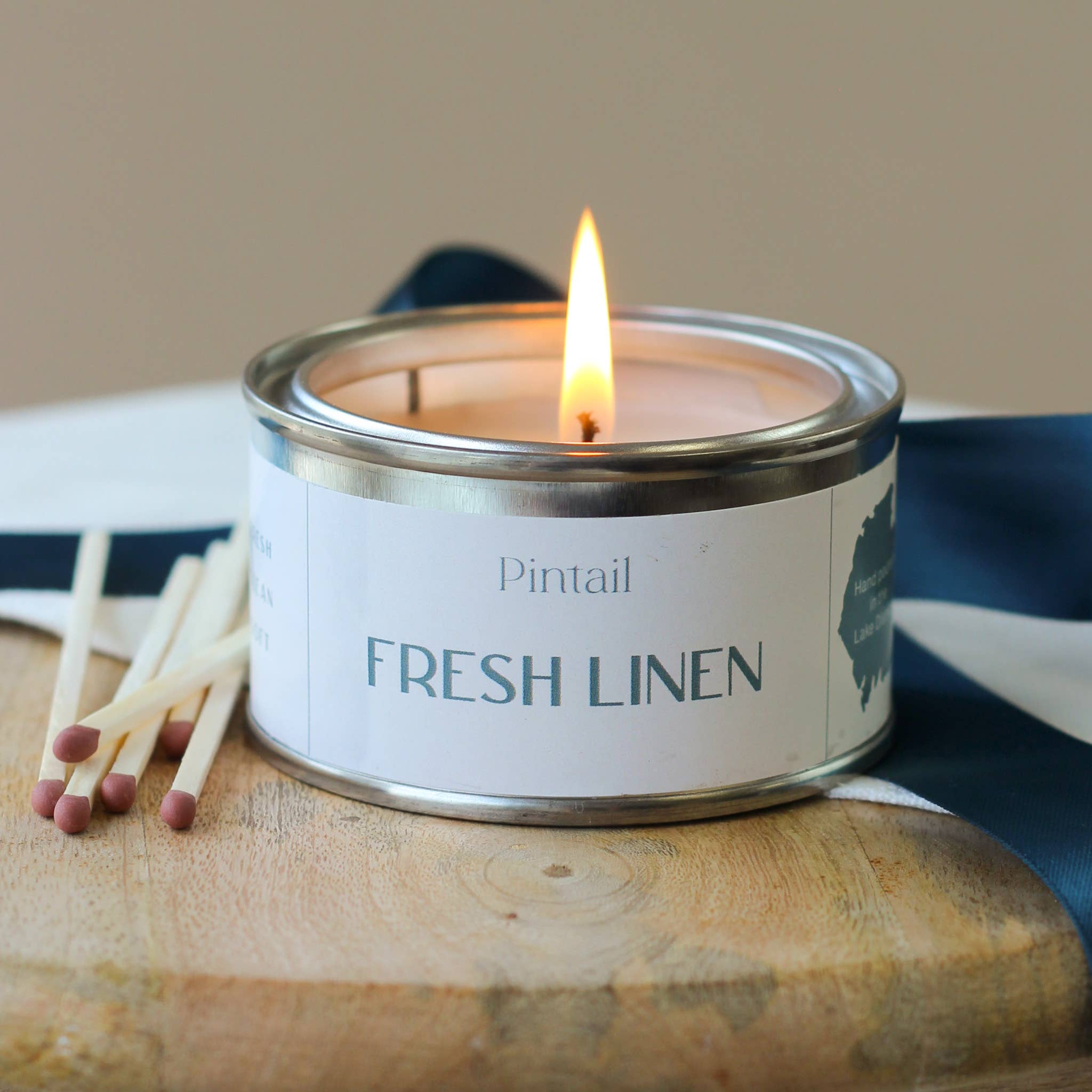 Pintail Candles | Avalon Home – wholesale Reseljus – Färska linnefärgstearinljus i burkar | Små ljus